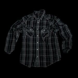 Emo Grunge Helix Black and white plaid button-up shirt